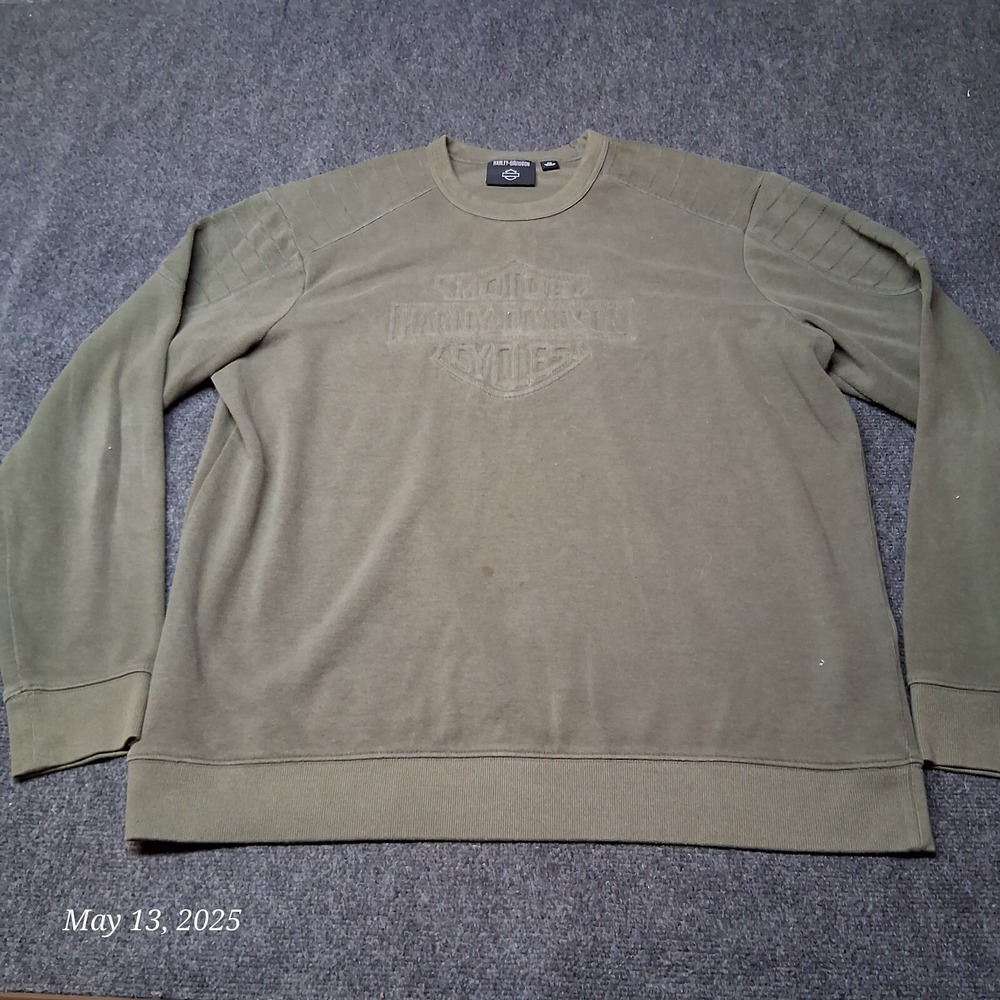 Harley Davidson Pull‎ Over Sweatshirt Men Size 2XL Heavywieght Embroidered Logo